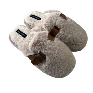 NWT French Connection women's faux fur slippers size XL 10.5-11